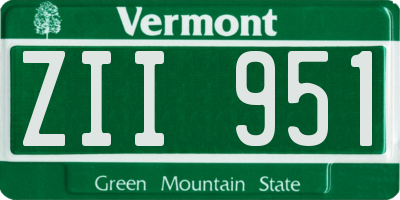 VT license plate ZII951