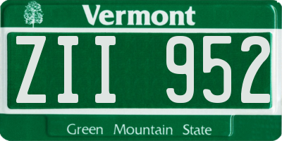 VT license plate ZII952