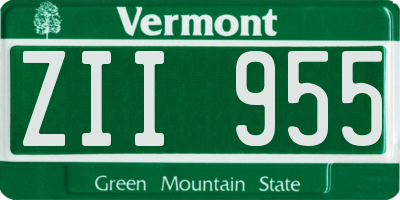 VT license plate ZII955