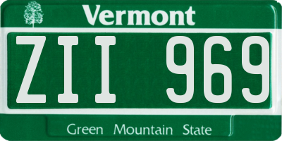 VT license plate ZII969