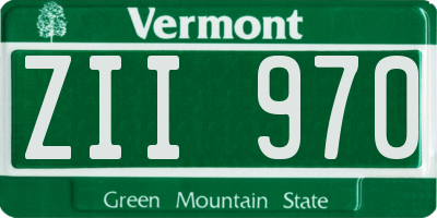 VT license plate ZII970