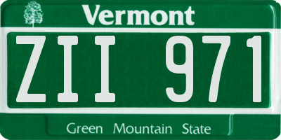 VT license plate ZII971
