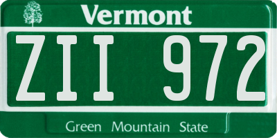 VT license plate ZII972