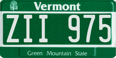 VT license plate ZII975