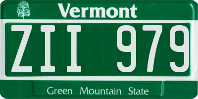 VT license plate ZII979