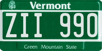 VT license plate ZII990