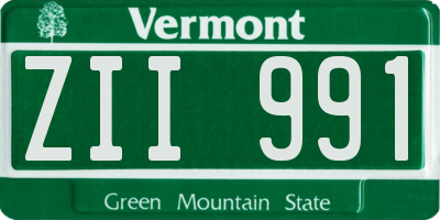 VT license plate ZII991