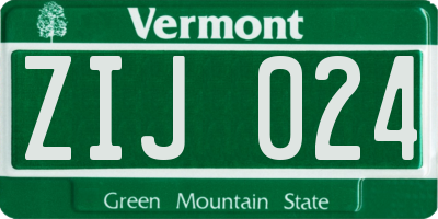 VT license plate ZIJ024