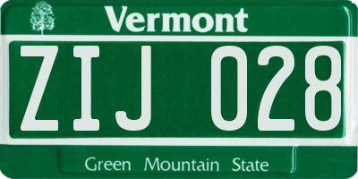 VT license plate ZIJ028