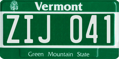 VT license plate ZIJ041