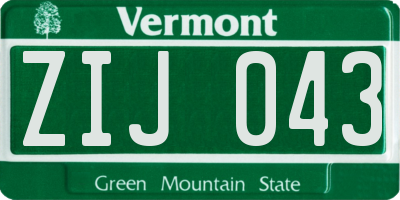VT license plate ZIJ043