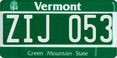 VT license plate ZIJ053
