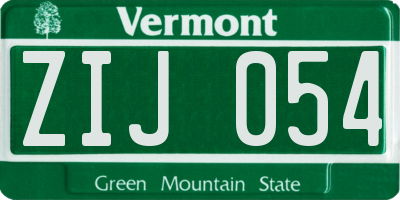 VT license plate ZIJ054