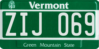 VT license plate ZIJ069
