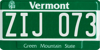 VT license plate ZIJ073