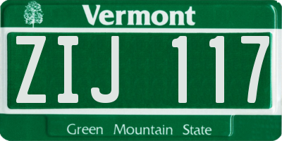VT license plate ZIJ117