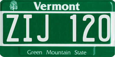 VT license plate ZIJ120