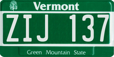 VT license plate ZIJ137