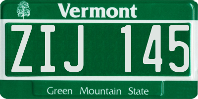 VT license plate ZIJ145