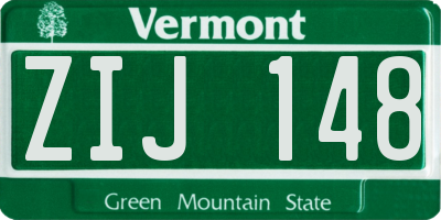 VT license plate ZIJ148