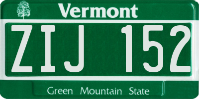 VT license plate ZIJ152