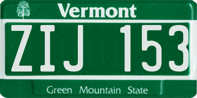 VT license plate ZIJ153