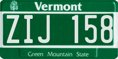 VT license plate ZIJ158