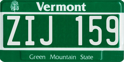 VT license plate ZIJ159