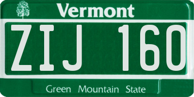 VT license plate ZIJ160