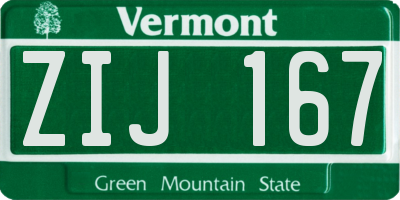 VT license plate ZIJ167