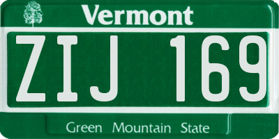 VT license plate ZIJ169