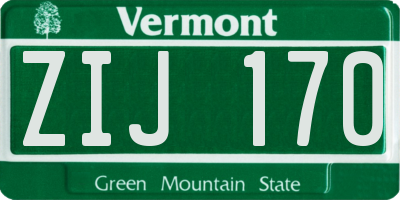 VT license plate ZIJ170