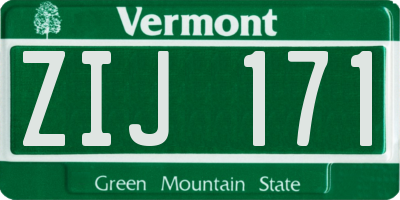 VT license plate ZIJ171