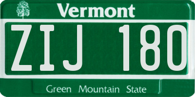 VT license plate ZIJ180