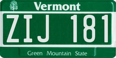 VT license plate ZIJ181