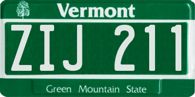 VT license plate ZIJ211