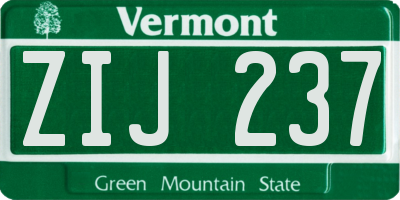 VT license plate ZIJ237