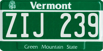 VT license plate ZIJ239