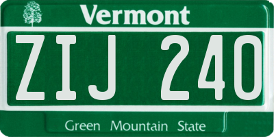 VT license plate ZIJ240