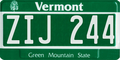 VT license plate ZIJ244