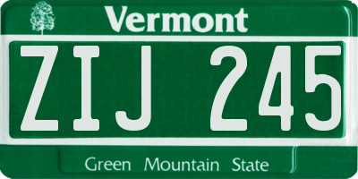 VT license plate ZIJ245