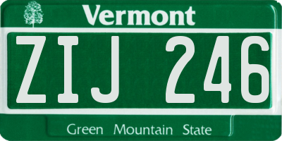 VT license plate ZIJ246