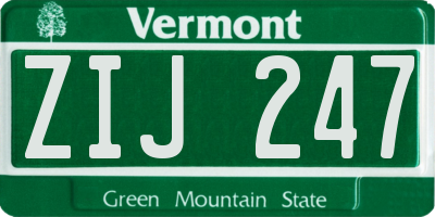 VT license plate ZIJ247