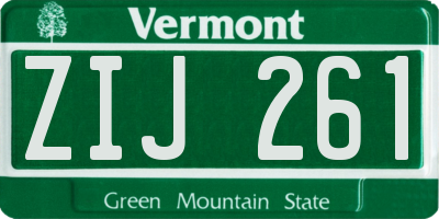 VT license plate ZIJ261