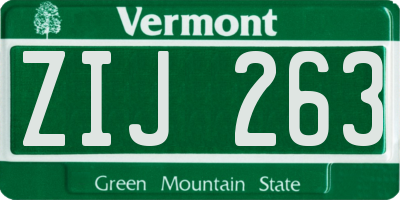 VT license plate ZIJ263