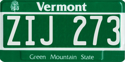 VT license plate ZIJ273