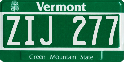 VT license plate ZIJ277