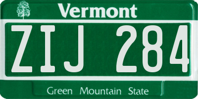 VT license plate ZIJ284