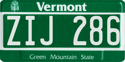 VT license plate ZIJ286
