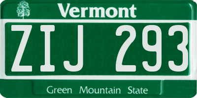 VT license plate ZIJ293